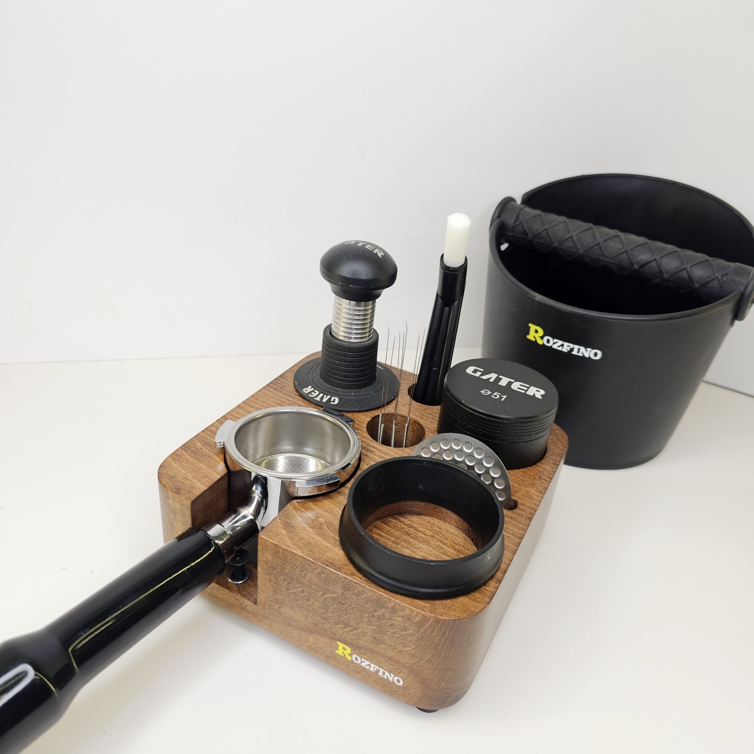 ست استند پرتافیلتر مربع و تجهیزات اسپرسوساز